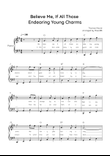 Believe Me, If All those Endearing Young Charms - Piano in G With Lyric & Chords