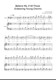 Believe Me, If All those Endearing Young Charms - Cello & Piano in F With Lyric & Chords