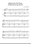 Believe Me, If All those Endearing Young Charms - Flute & Piano in C With Lyric & Chords