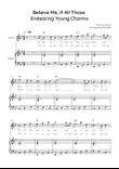 Believe Me, If All those Endearing Young Charms - Voice & Piano in Bb With Lyric & Chords