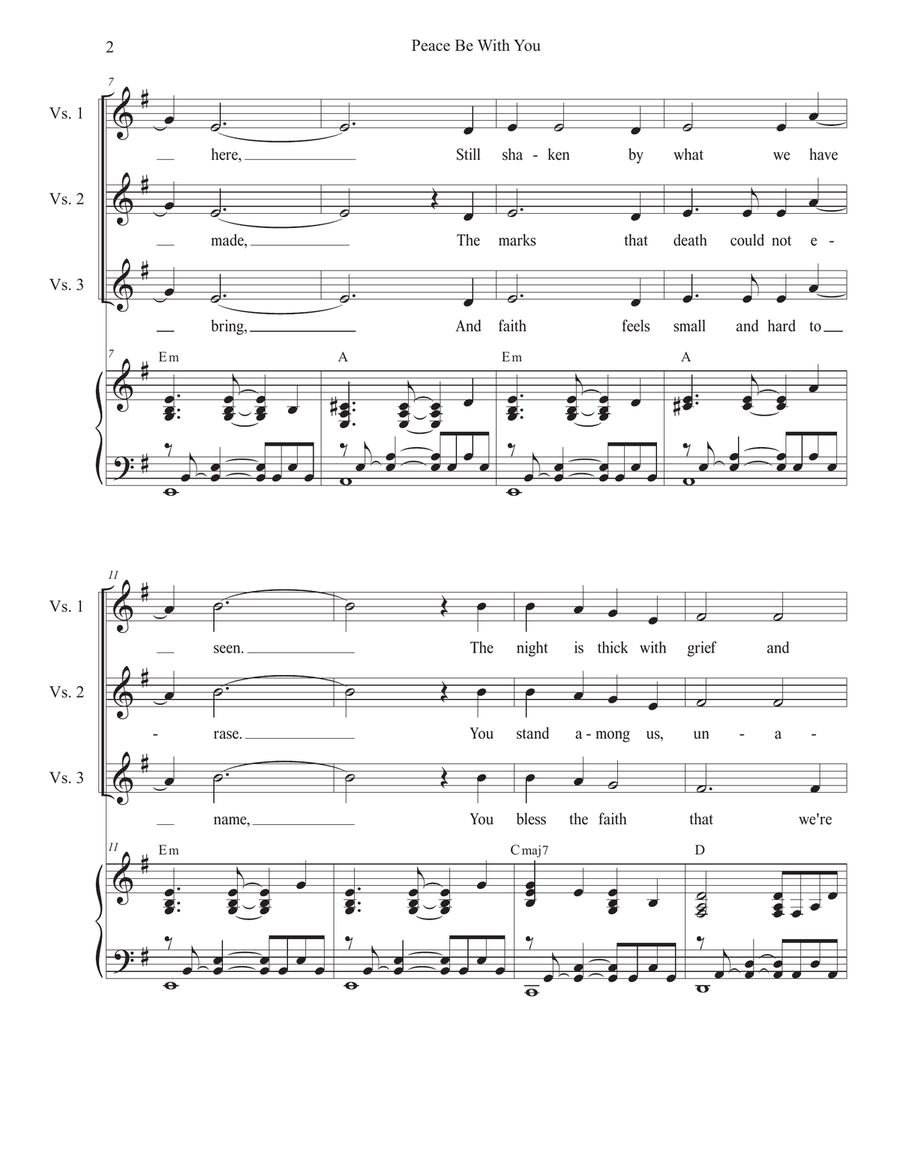 Peace Be With You (2-part choir) by Stephen DeCesare 2-Part - Digital Sheet Music page 2