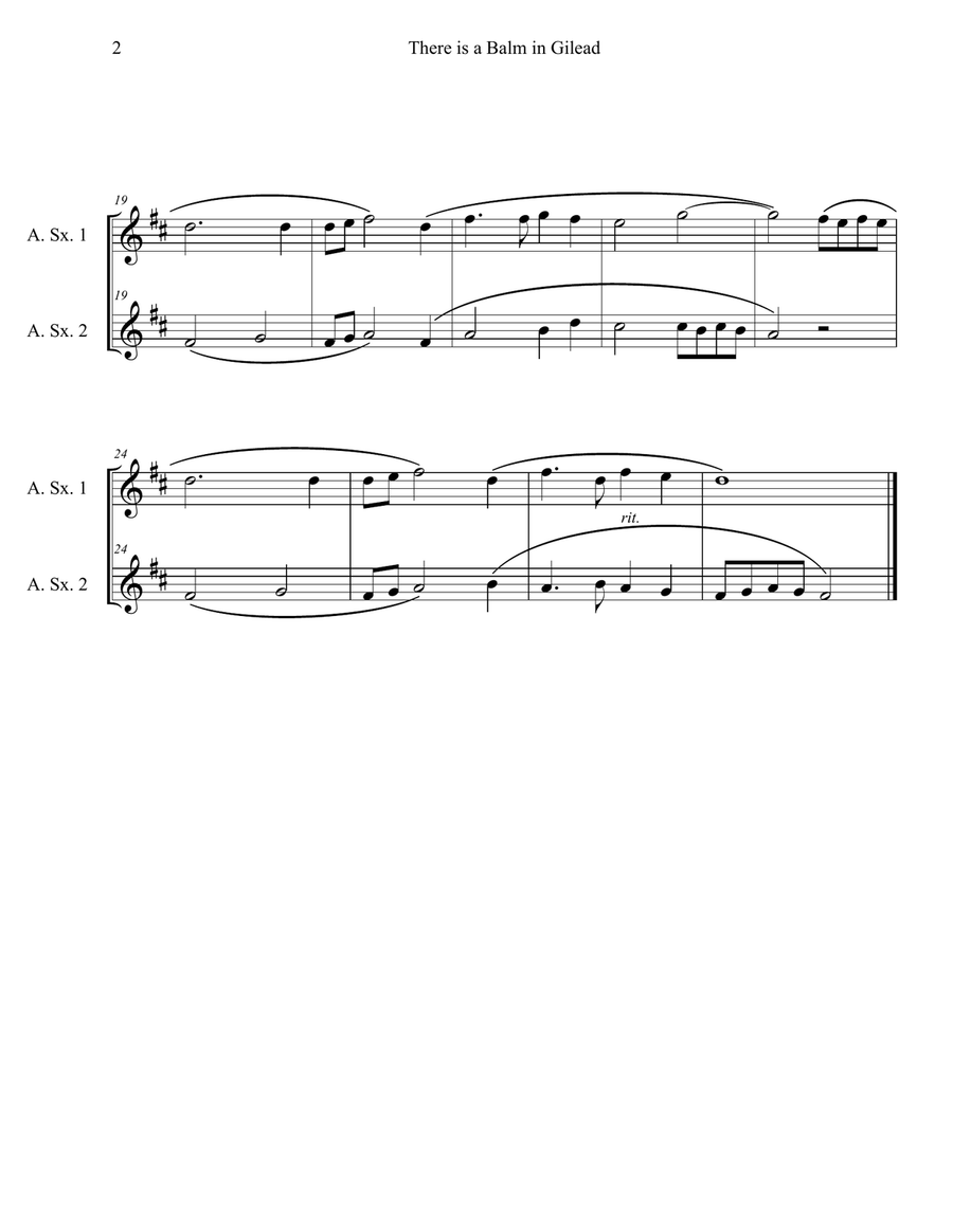 There is a Balm in Gilead (Alto Sax Duet) by Traditional Woodwind Duet - Digital Sheet Music page 2