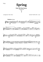 Vivaldi - The Four Seasons - Spring - Violin and Piano - Easy - Complete Violin Solo scores gallery preview page 5