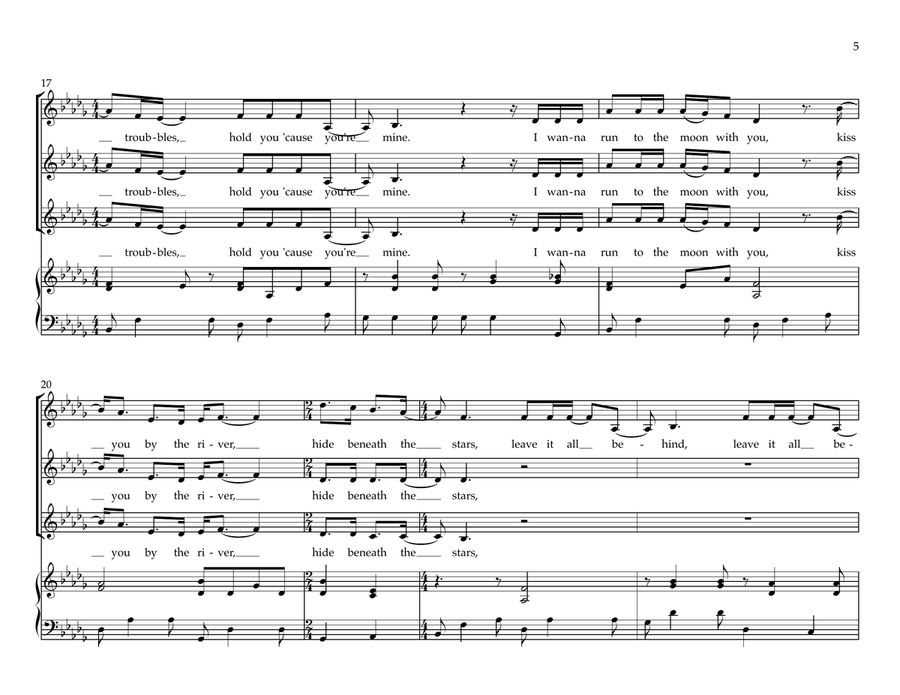 Run to the Moon Women's Choir - Digital Sheet Music page 5
