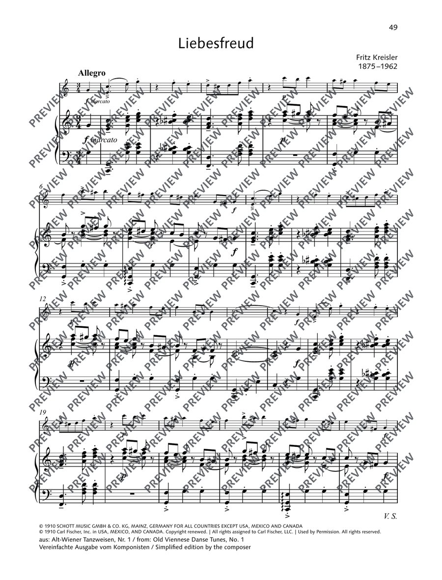 Liebesfreud by Fritz Kreisler Violin Solo - Digital Sheet Music page 2