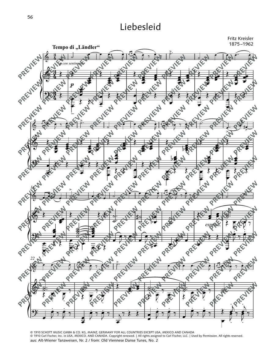 Liebesleid by Fritz Kreisler Violin Solo - Digital Sheet Music page 2