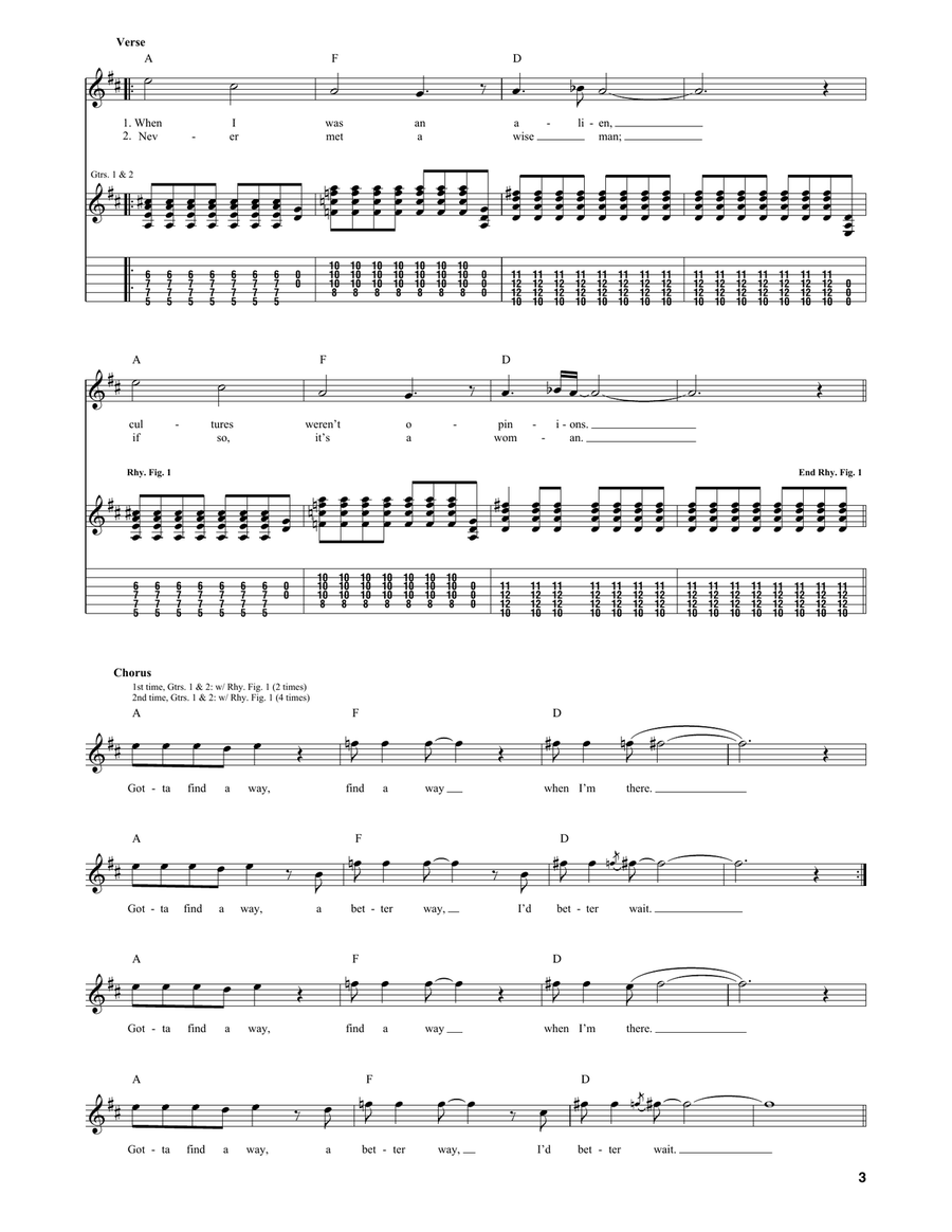 Territorial Pissings by Nirvana Electric Guitar - Digital Sheet Music page 3