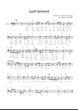 Loch Lomond - Cello in C Lead Sheet With Lyric & Chords - Easy