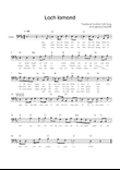 Loch Lomond - Cello in D Lead Sheet With Lyric & Chords - Easy