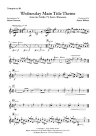 Wednesday Main Title Theme Brass Trio scores gallery preview page 4