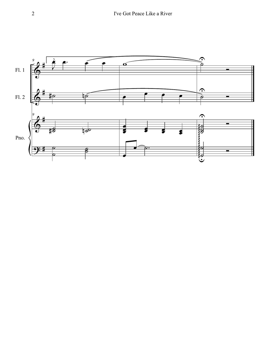 I've Got Peace Like a River (Flute Duet with Piano Accompaniment) by Traditional Flute Duet - Digital Sheet Music page 2