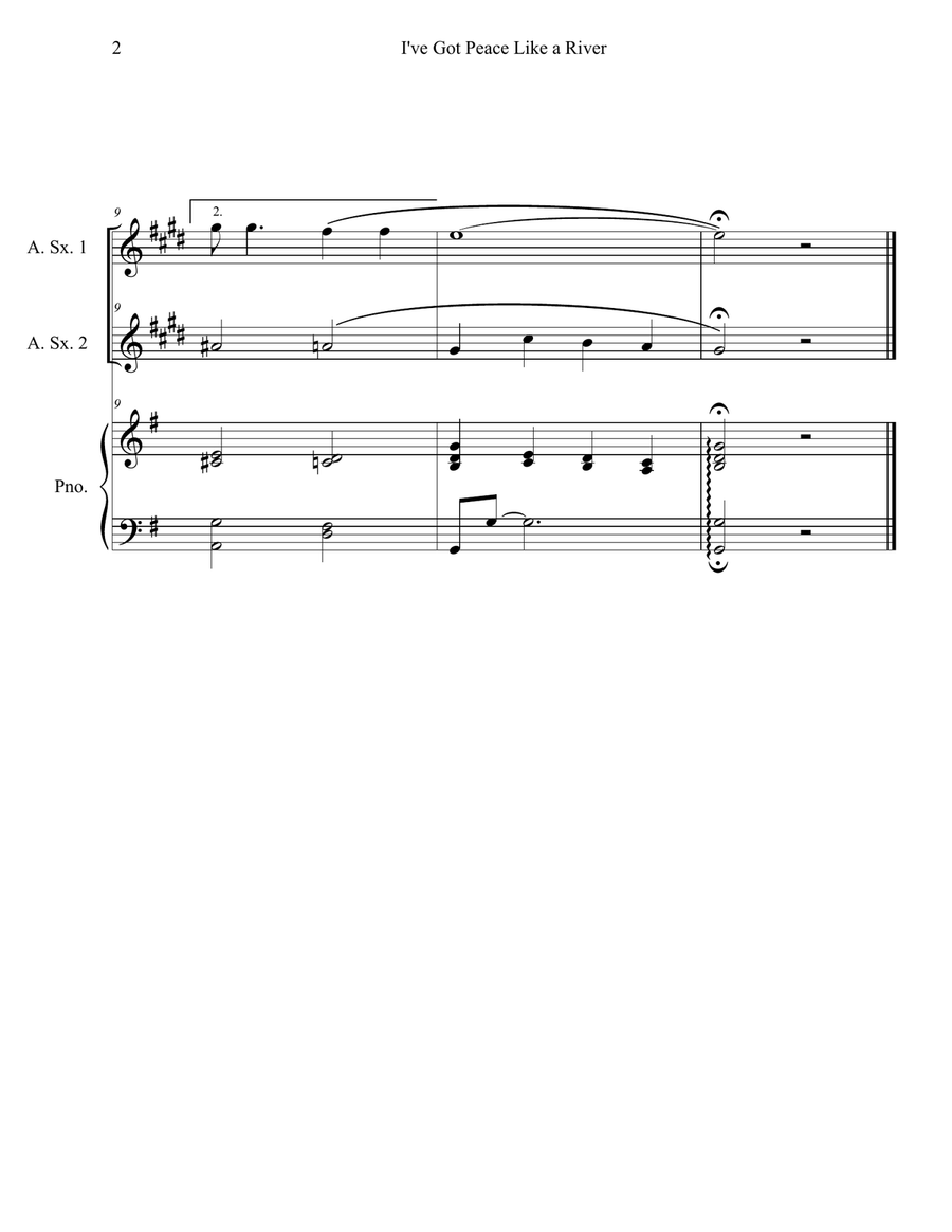 I've Got Peace Like a River (Alto Sax Duet with Piano Accompaniment) by Traditional Woodwind Duet - Digital Sheet Music page 2