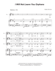 I Will Not Leave You Orphans (SATB)
