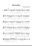 Danny Boy - Flute in Bb With Chords & Lyric Lead Sheet - Easy
