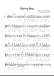 Danny Boy - Flute in D With Chords & Lyric Lead Sheet - Easy