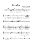 Danny Boy - Violin in F With Chords & Lyric Lead Sheet - Easy