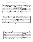 Telemann, G. - Trio Sonata, TWV 42:D12, Arranged for Three Violins String Trio scores gallery preview page 3