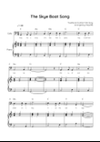 The Skye Boat Song - Cello & Piano in C With Chords & Lyric Lead Sheet - Easy