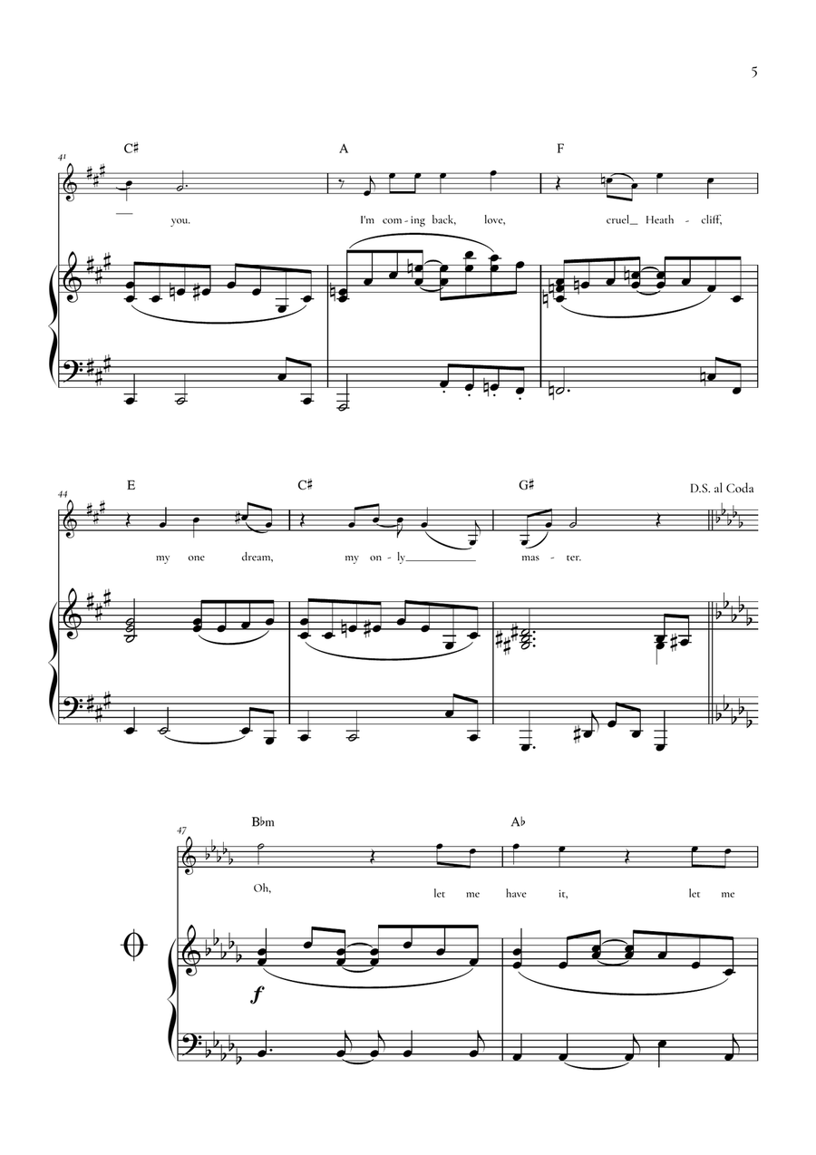 Wuthering Heights by Kate Bush Violin Solo - Digital Sheet Music page 5