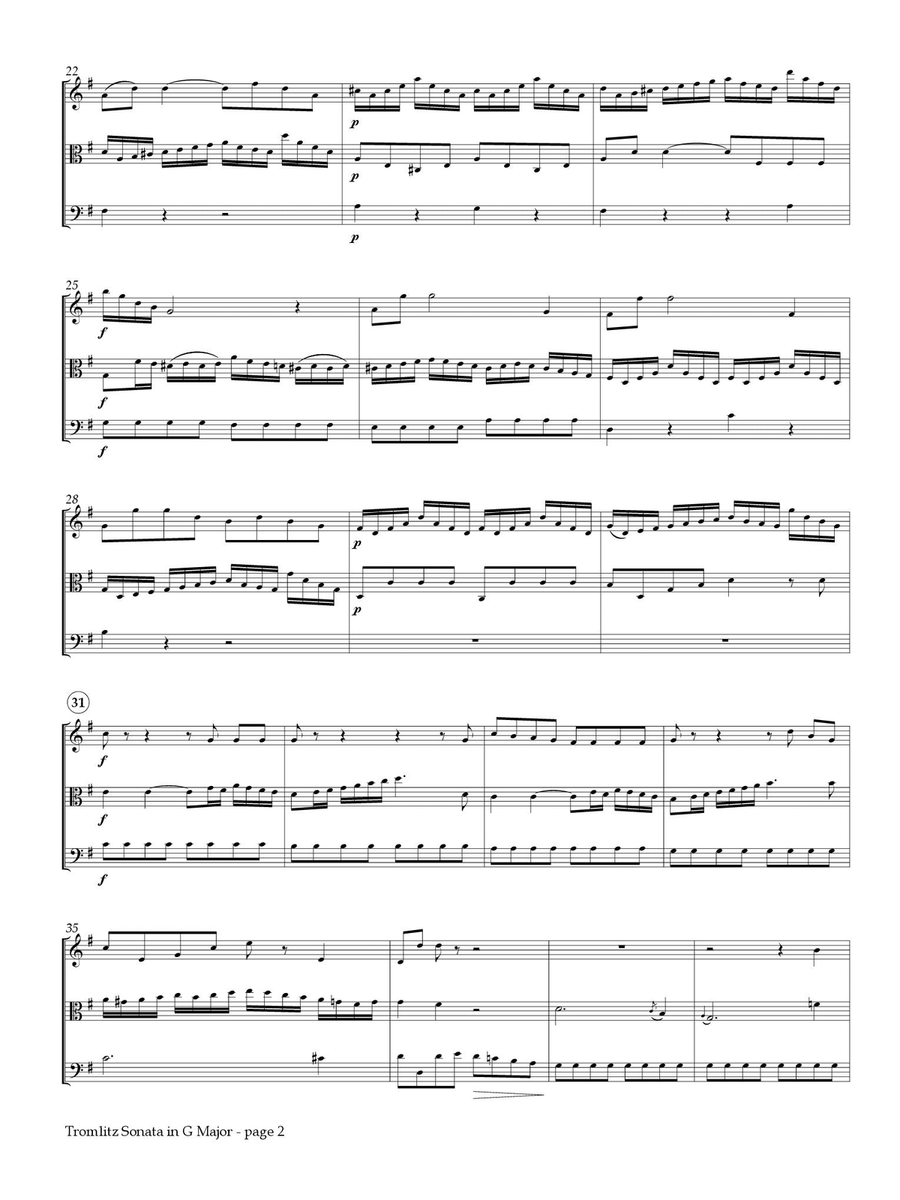 Sonata in G Major for Flute, Viola, and Contrabass Flute - Sheet Music page 2