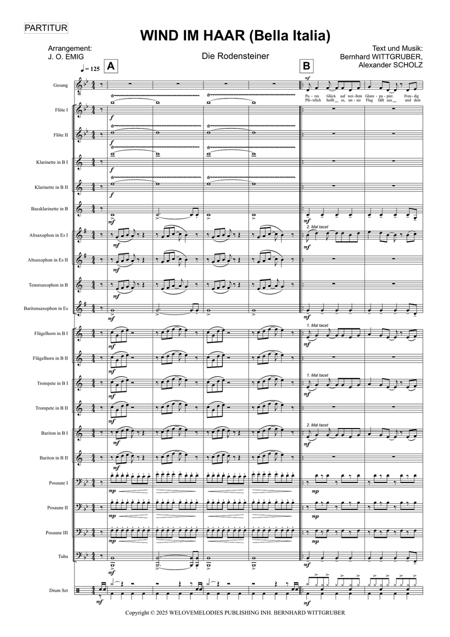 Wind Im Haar (Bella Italia) Concert Band - Digital Sheet Music page 3