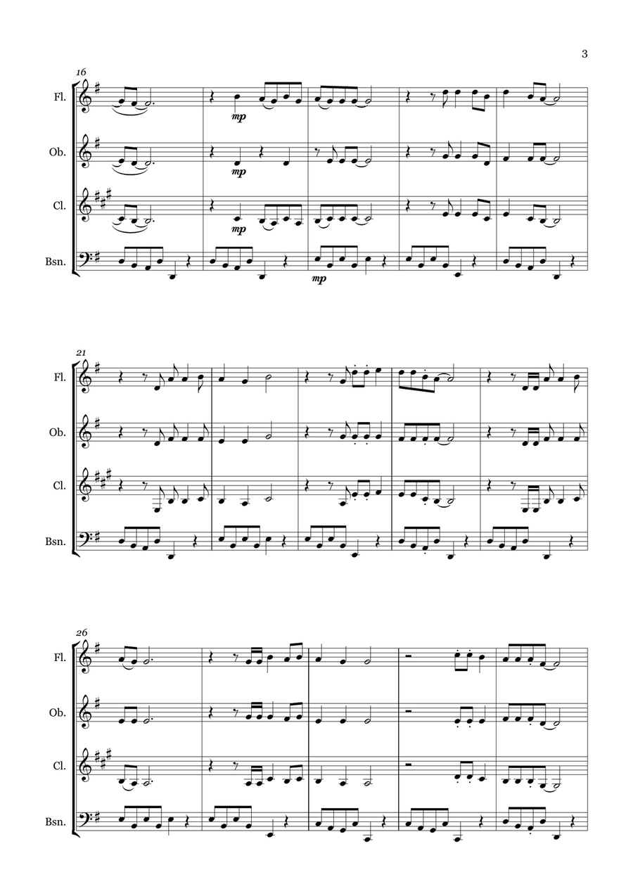 Mother And Child Reunion by Paul Simon Woodwind Quartet - Digital Sheet Music page 3