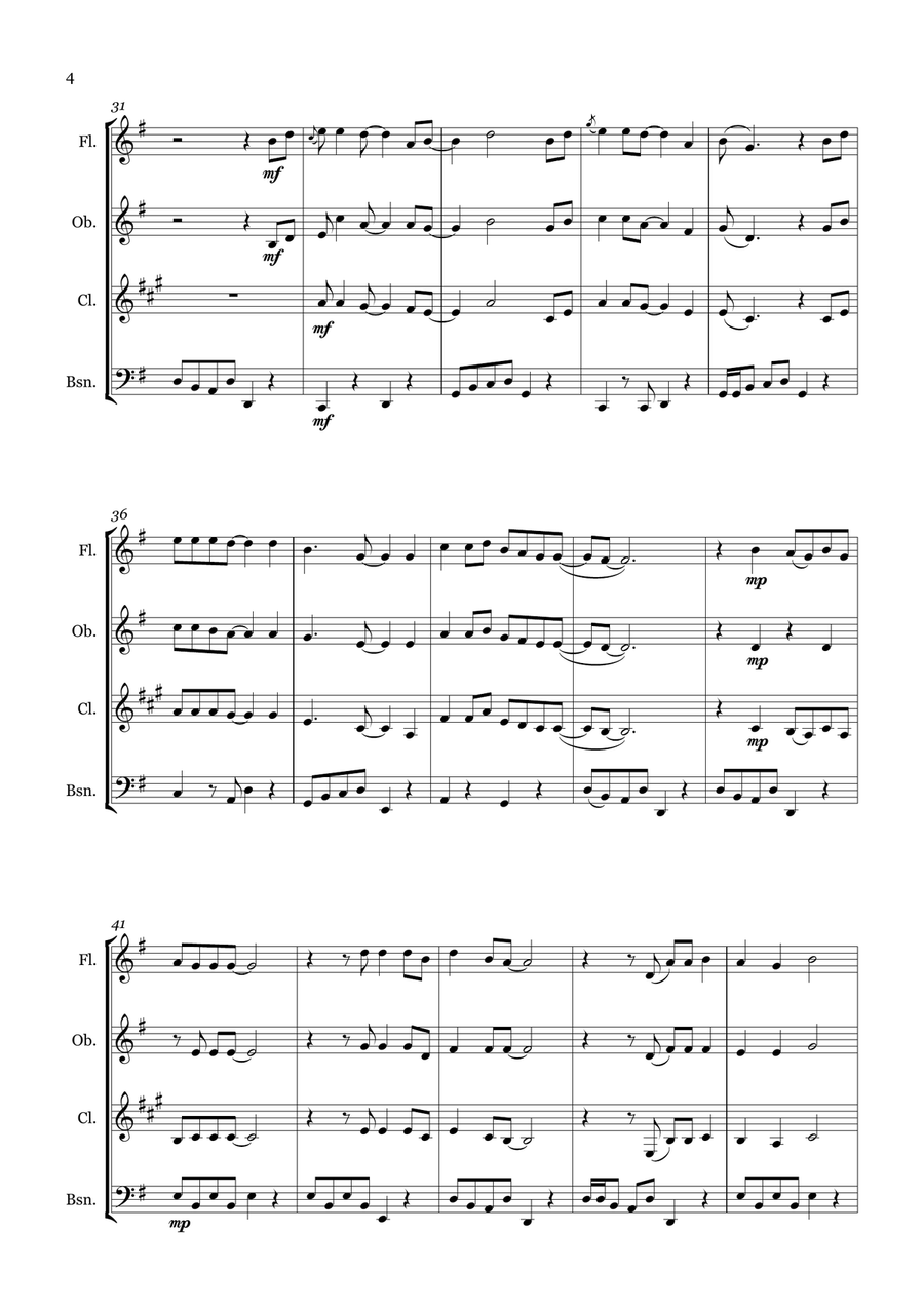 Mother And Child Reunion by Paul Simon Woodwind Quartet - Digital Sheet Music page 4