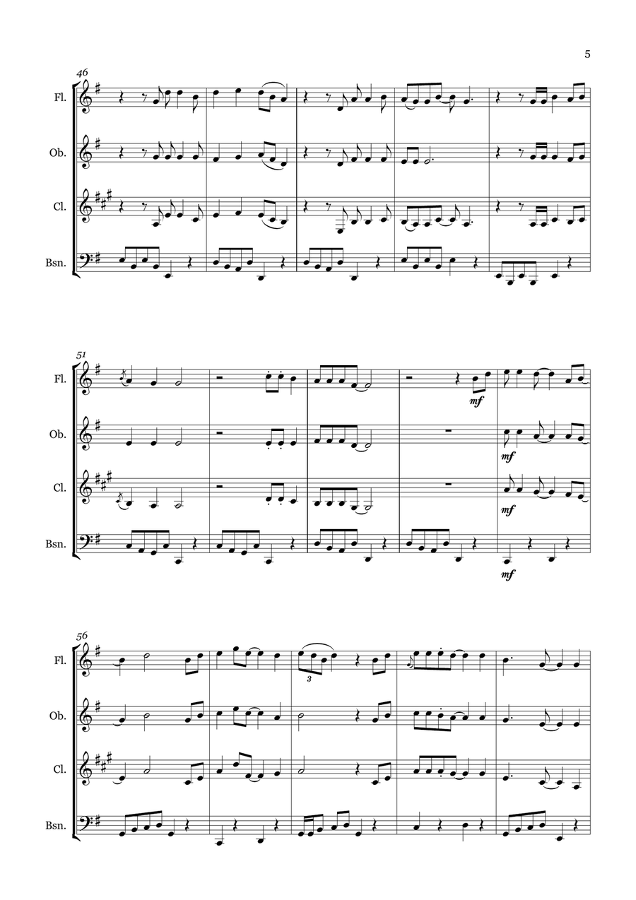 Mother And Child Reunion by Paul Simon Woodwind Quartet - Digital Sheet Music page 5