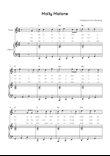 Molly Malone - Flute & Piano in C With Chords & Lyric - Easy