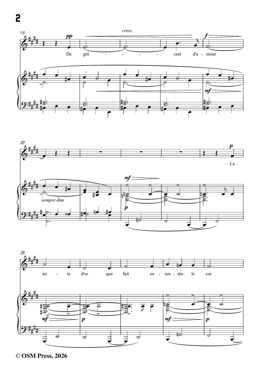 G. Fauré-Une Sainte en son aureole,in E Major by Gabriel Faure Piano, Vocal - Digital Sheet Music page 4