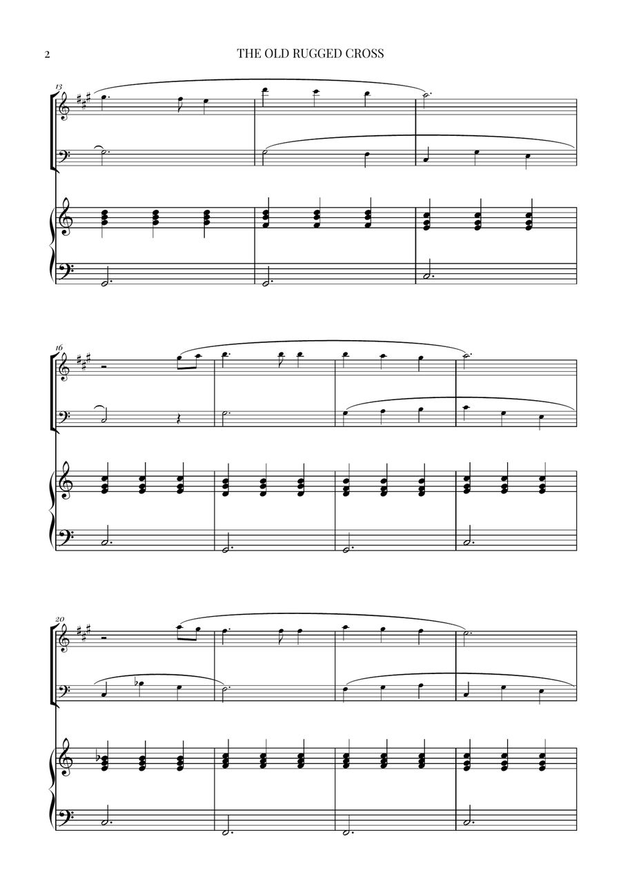 The Old Rugged Cross - Alto Sax, Trombone and Piano Trombone Duet - Digital Sheet Music page 2