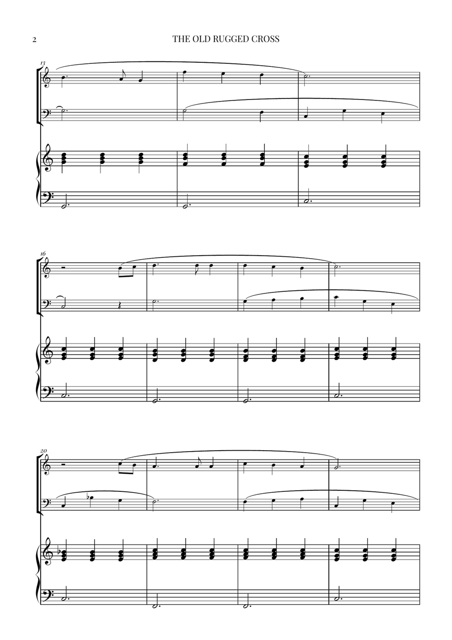 The Old Rugged Cross - Oboe, Trombone and Piano Trombone Duet - Digital Sheet Music page 2