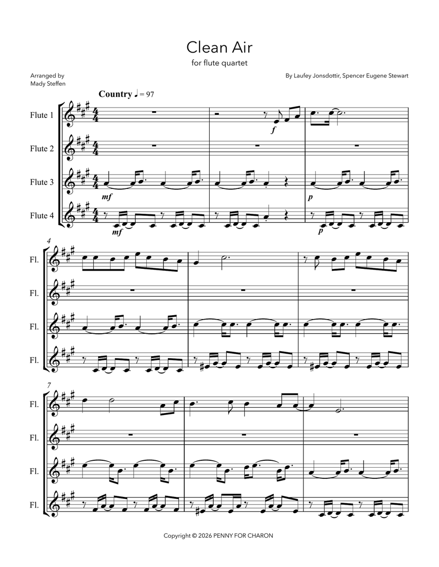 Clean Air Flute Quartet - Digital Sheet Music page 2