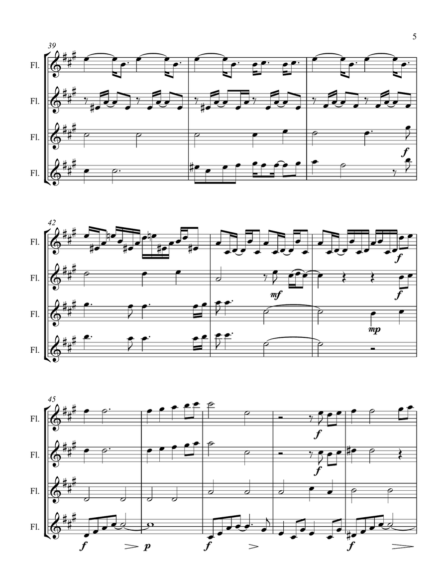 Clean Air Flute Quartet - Digital Sheet Music page 6