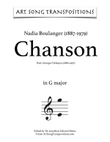 BOULANGER: Chanson (transposed to 7 keys: G, G-flat, F, E, E-flat, D, D-flat major)