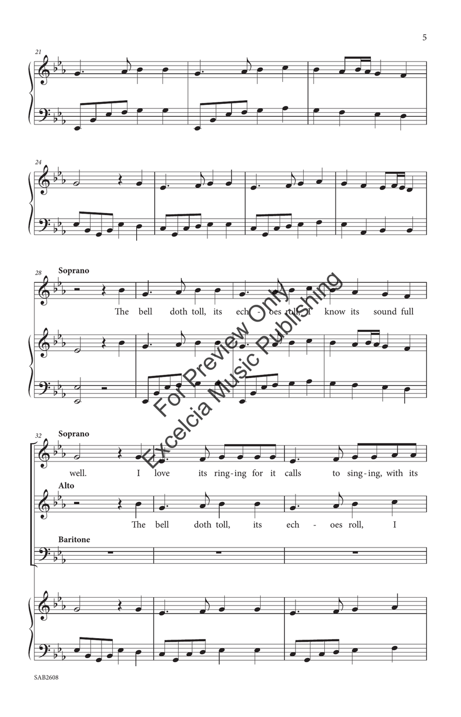The Bell Doth Toll (SAB) by Russell L. Robinson 3-Part - Sheet Music page 6