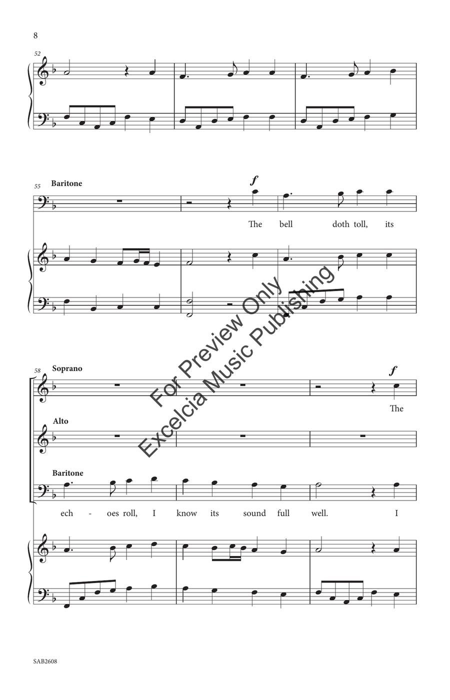 The Bell Doth Toll (SAB) by Russell L. Robinson 3-Part - Sheet Music page 9