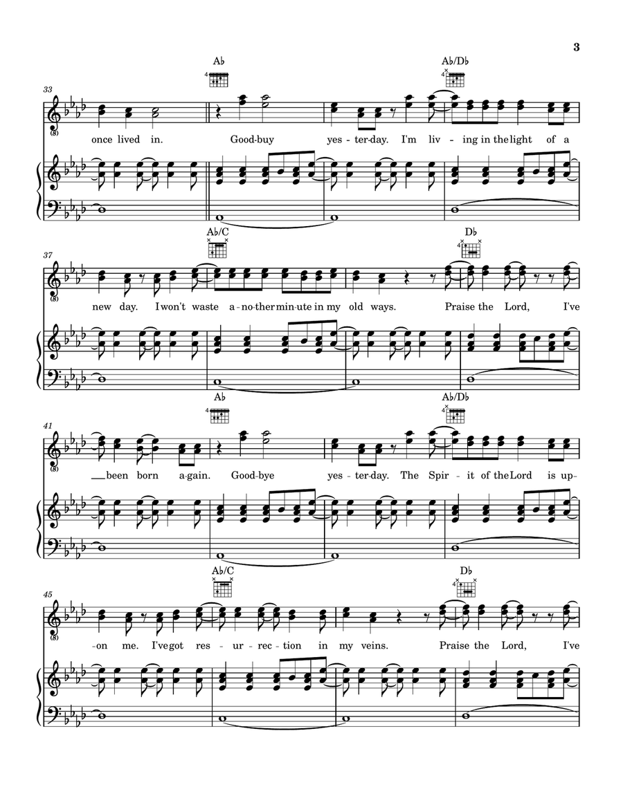Goodbye Yesterday Piano, Vocal - Digital Sheet Music page 4