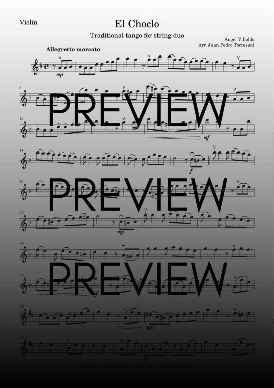 El Choclo (String duo arrangement) String Duet - Digital Sheet Music page 3