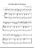 The Blue Bell of Scotland - Cello & Piano in C With Chords & Lyric - Easy