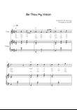 Be Thou My Vision - Flute & Piano in C With Chords & Lyric - Easy