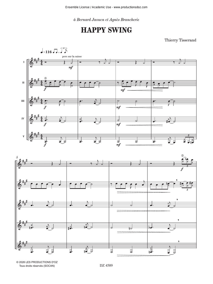 Happy Swing by Thierry Tisserand Guitar Ensemble - Digital Sheet Music page 2