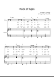 Rock of Ages - Cello & Piano in C With Chords & Lyric - Easy