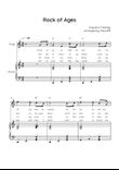 Rock of Ages - Flute & Piano in C With Chords & Lyric - Easy