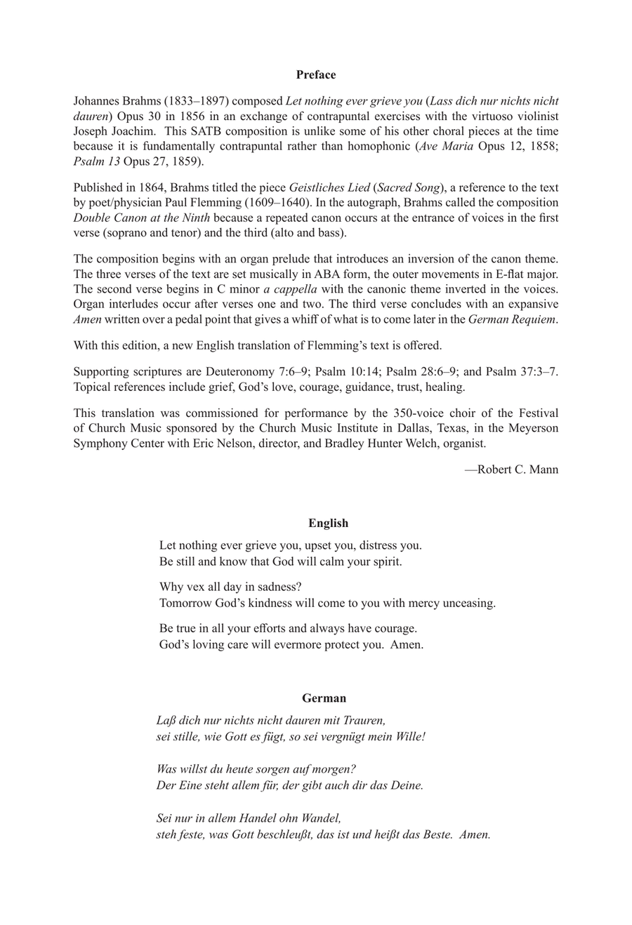 Let Nothing Ever Grieve You (Downloadable) by Johannes Brahms 4-Part - Digital Sheet Music page 2