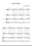 Rock of Ages - Woodwind Quartet in Bb With Chords & Lyric - Easy