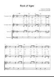 Rock of Ages - Brass Quartet in Ab With Chords & Lyric - Easy