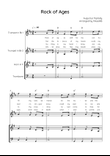 Rock of Ages - Brass Quartet in C With Chords & Lyric - Easy