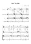 Rock of Ages - Brass Quartet in F With Chords & Lyric - Easy
