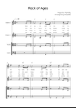 Rock of Ages - String Quartet in C With Chords & Lyric - Easy